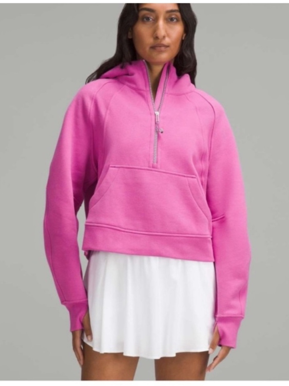 Lululemon Scuba Hoodie Pow Pink Tone XS S Bright Pink Half-Zip Hoodie XS/S - Picture 2 of 12